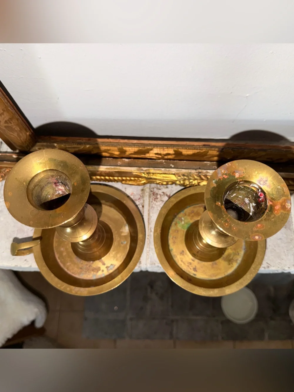 Brass Candlestick Holders with finger holder